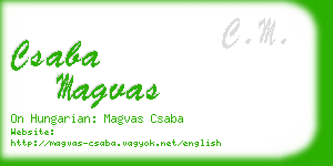 csaba magvas business card